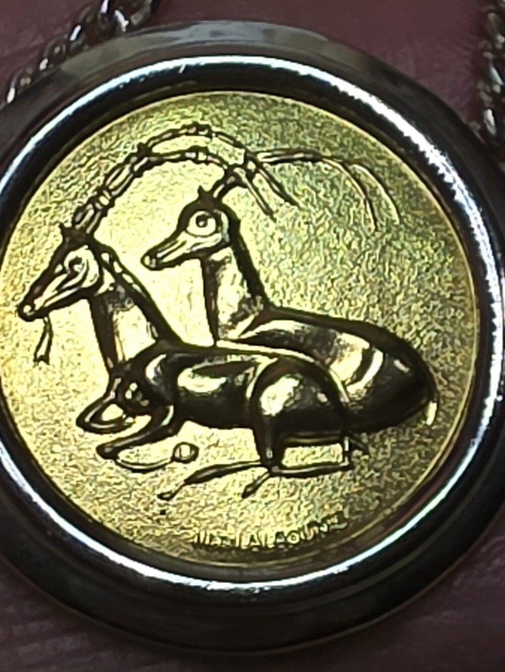 SOLID 18K LLIAS LALAOUNIS GREEK GOLD COIN SET IN A 925 BEZEL AND AN 18IN CHAIN - Picture 6 of 8
